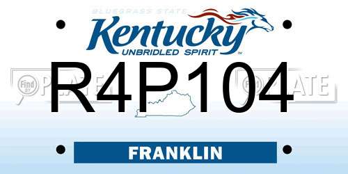 R4P104 Kentucky License Plate