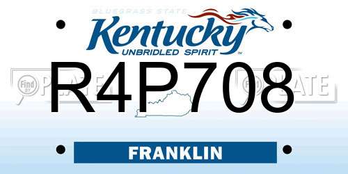 R4P708 Kentucky License Plate