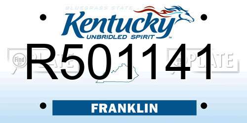 R501141 Kentucky License Plate