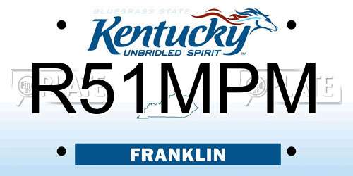 R51MPM Kentucky License Plate