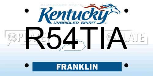 R54TIA Kentucky License Plate
