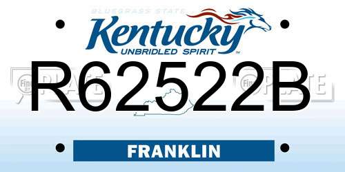 R62522B Kentucky License Plate