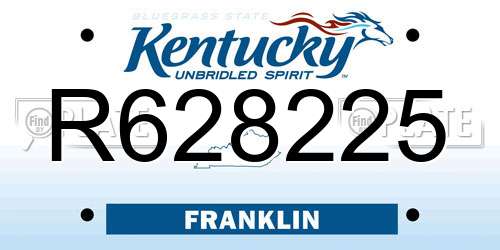 R628225 Kentucky License Plate