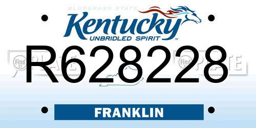 R628228 Kentucky License Plate