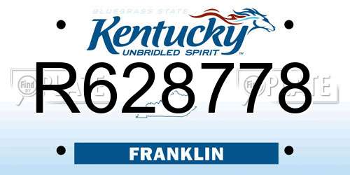 R628778 Kentucky License Plate