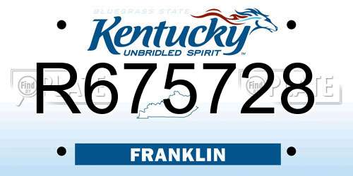 R675728 Kentucky License Plate