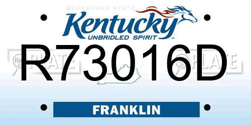 R73016D Kentucky License Plate