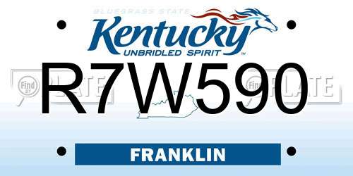R7W590 Kentucky License Plate