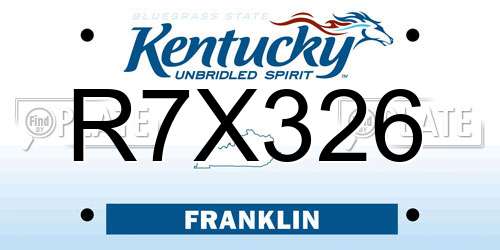 R7X326 Kentucky License Plate