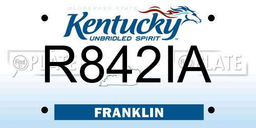 R842IA Kentucky License Plate