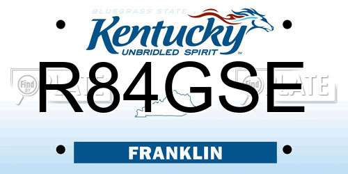 R84GSE Kentucky License Plate