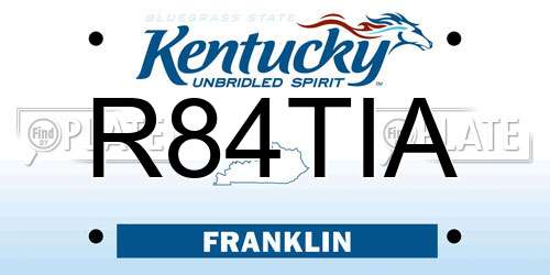 R84TIA Kentucky License Plate