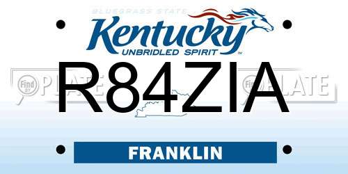 R84ZIA Kentucky License Plate