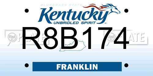 R8B174 Kentucky License Plate