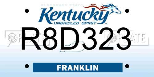 R8D323 Kentucky License Plate