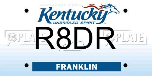 R8DR Kentucky License Plate