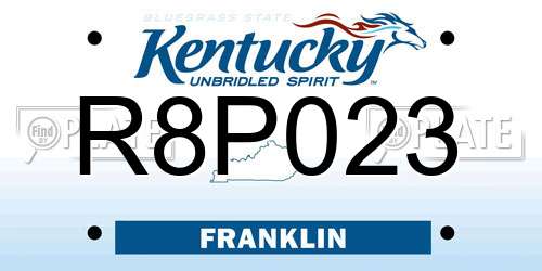 R8P023 Kentucky License Plate