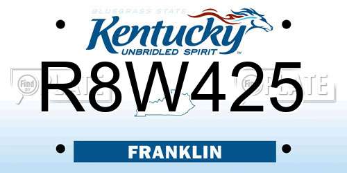 R8W425 Kentucky License Plate