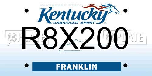 R8X200 Kentucky License Plate