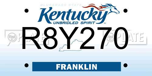 R8Y270 Kentucky License Plate