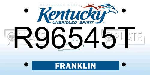 R96545T Kentucky License Plate