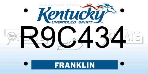 R9C434 Kentucky License Plate