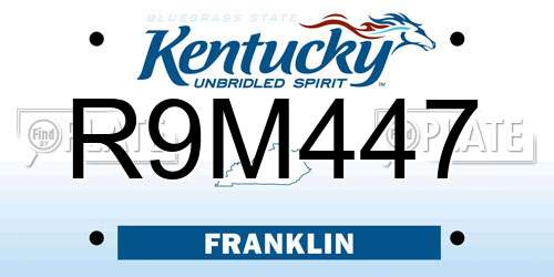 R9M447 Kentucky License Plate