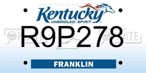 R9P278 Kentucky License Plate