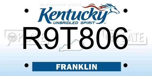 R9T806 Kentucky License Plate