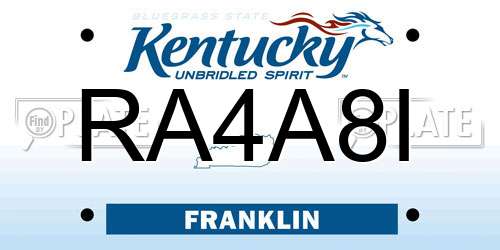 RA4A8I Kentucky License Plate