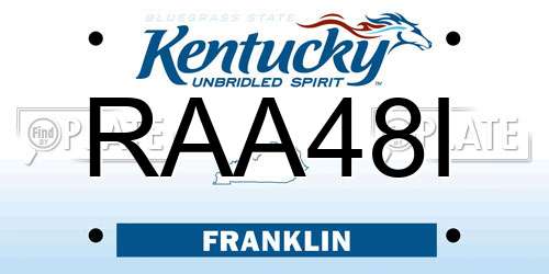 RAA48I Kentucky License Plate