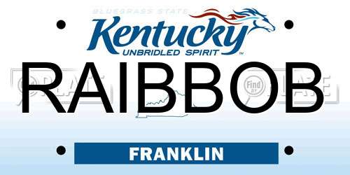 RAIBBOB Kentucky License Plate