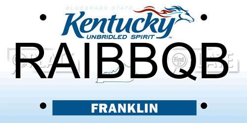 RAIBBQB Kentucky License Plate