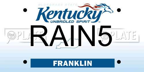 RAIN5 Kentucky License Plate