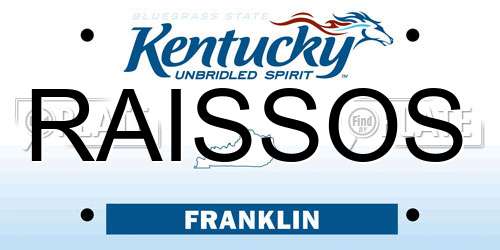 RAISSOS Kentucky License Plate