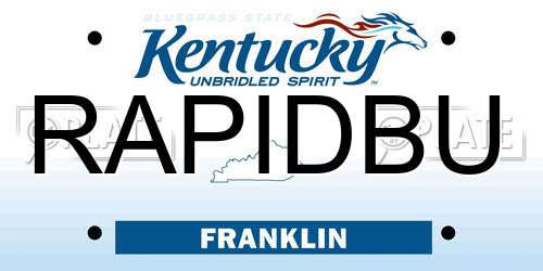 RAPIDBU Kentucky License Plate