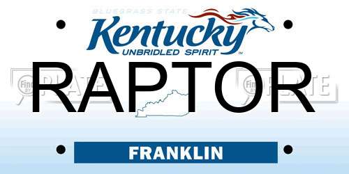 RAPTOR Kentucky License Plate