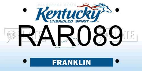 RAR089 Kentucky License Plate