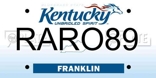 RARO89 Kentucky License Plate