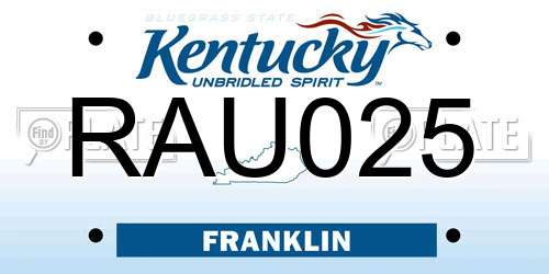 RAU025 Kentucky License Plate