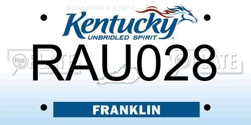 RAU028 Kentucky License Plate