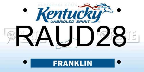 RAUD28 Kentucky License Plate