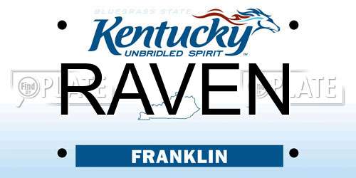 RAVEN Kentucky License Plate