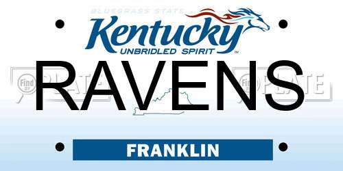RAVENS Kentucky License Plate