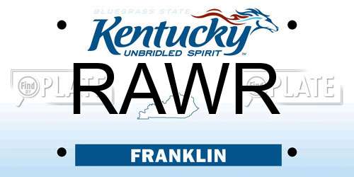 RAWR Kentucky License Plate