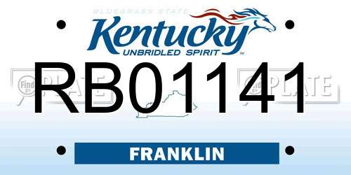 RB01141 Kentucky License Plate