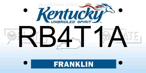 RB4T1A Kentucky License Plate
