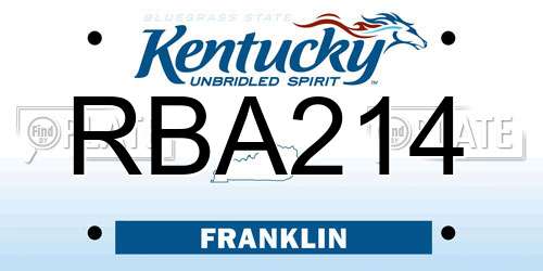 RBA214 Kentucky License Plate