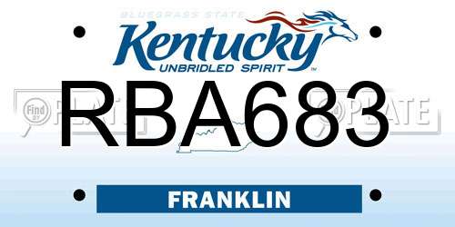 RBA683 Kentucky License Plate