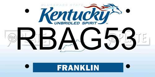 RBAG53 Kentucky License Plate